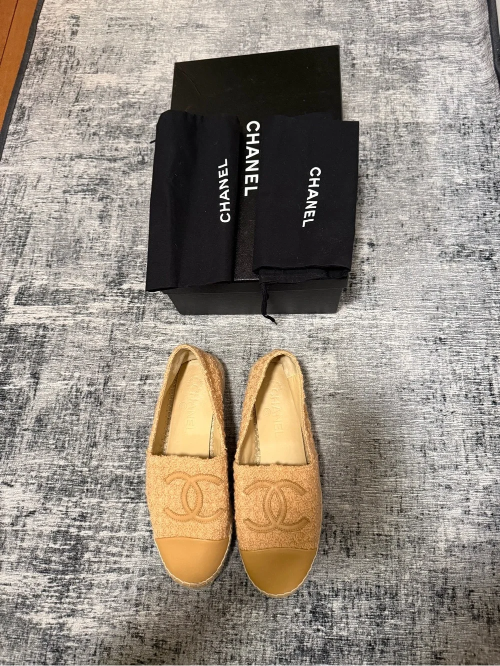 Chanel Tan Tweed Espadrilles - Women's size 38